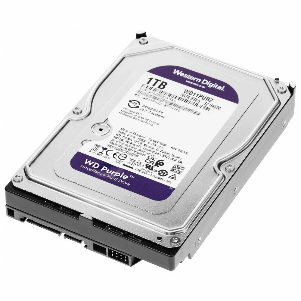 Жесткий диск WD SATA-III 1TB WD11PURZ Surveillance Purple (5400rpm) 64Mb 3.5"