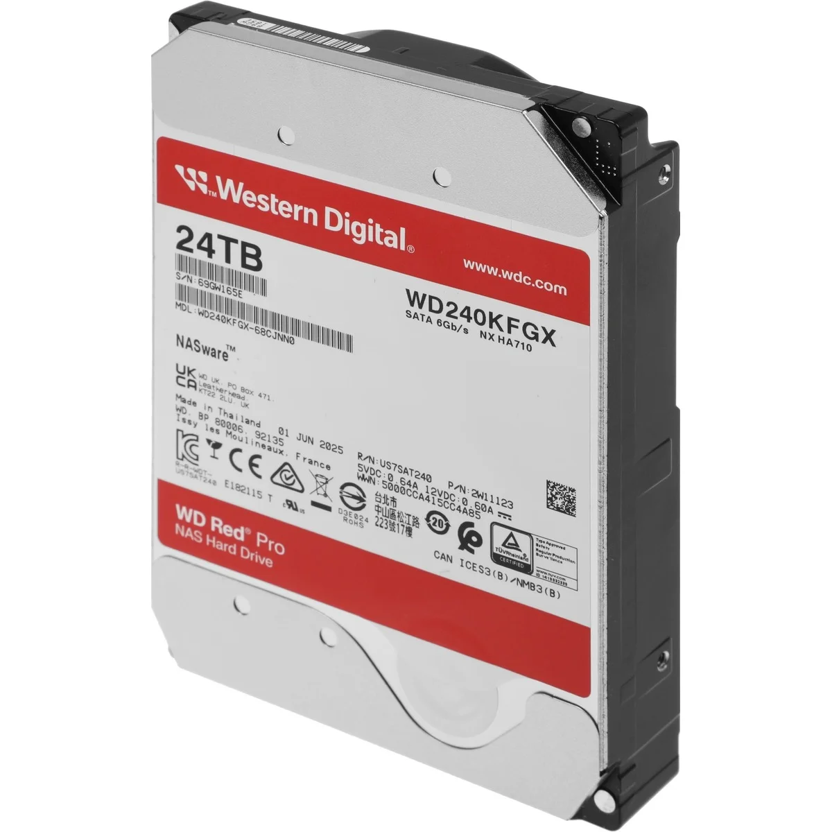 Жесткий диск WD SATA-III 24TB WD241KFGX NAS Red Pro (7200rpm) 512Mb 3.5"