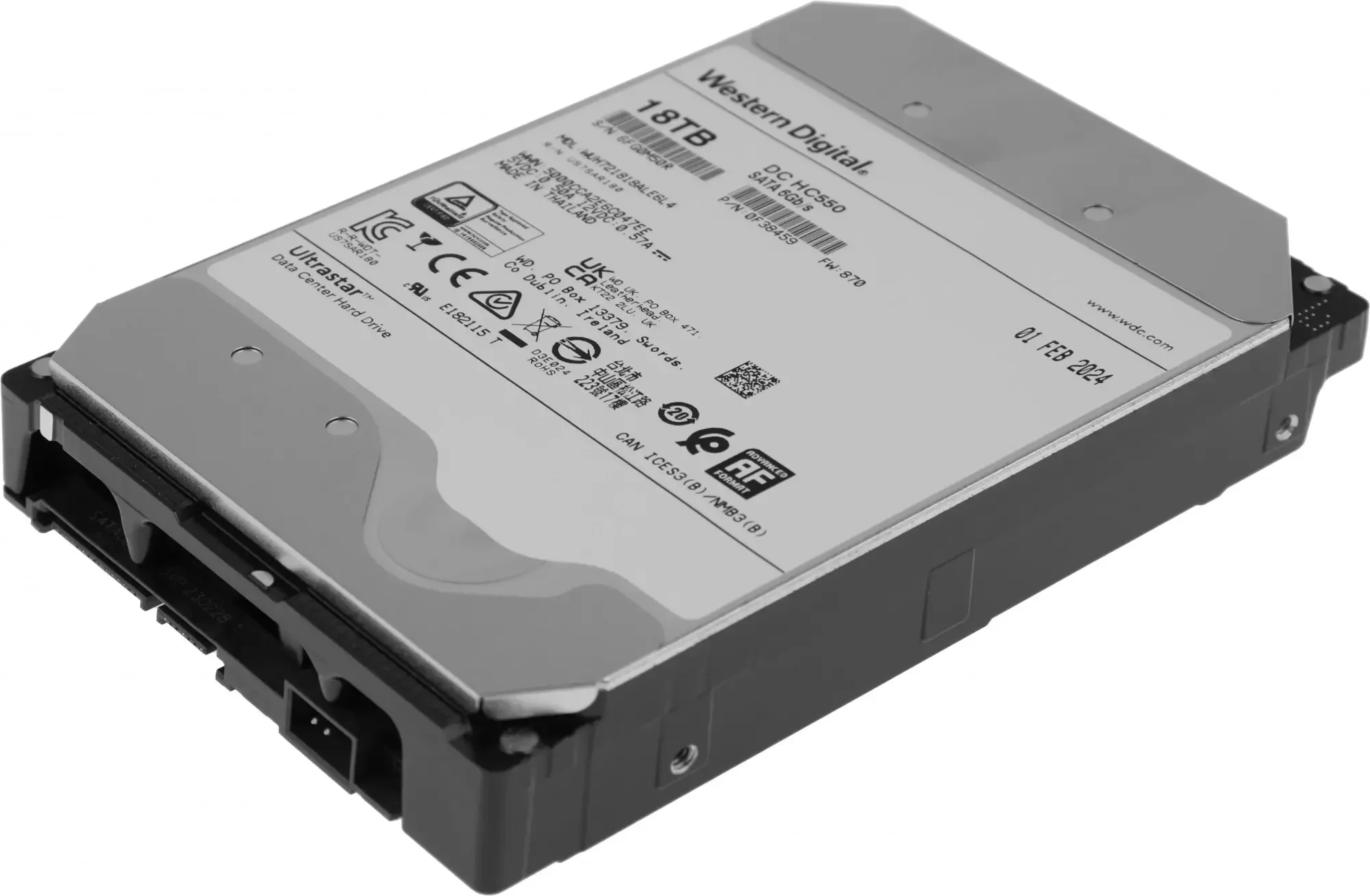 Жесткий диск WD SATA-III 26TB 0F65672 WUH722626ALE6L4 Server Ultrastar DC HC590 4KN (7200rpm) 512Mb 3.5"