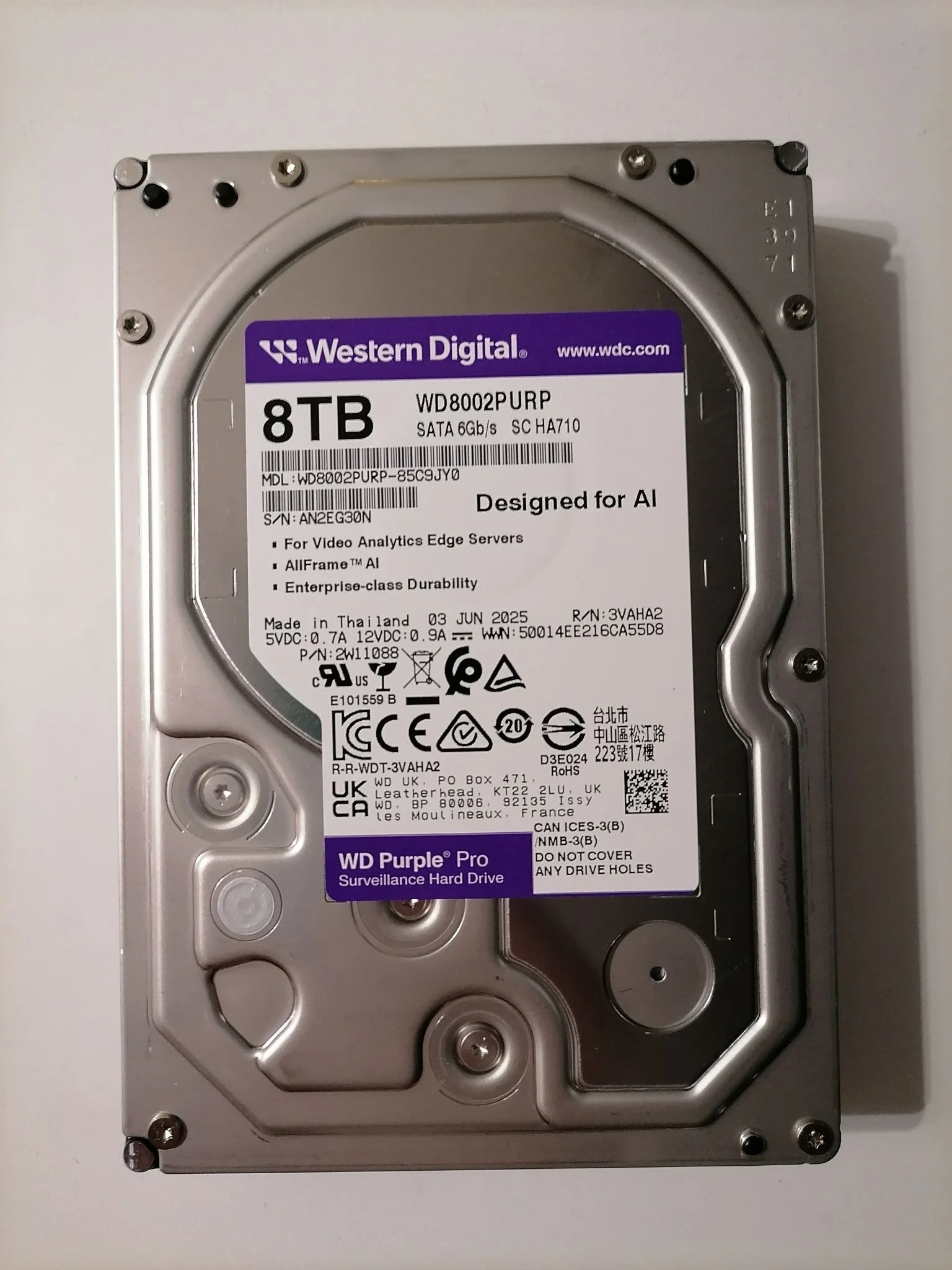 Жесткий диск WD SATA-III 26TB WD260PURP Purple Pro (7200rpm) 512Mb 3.5"