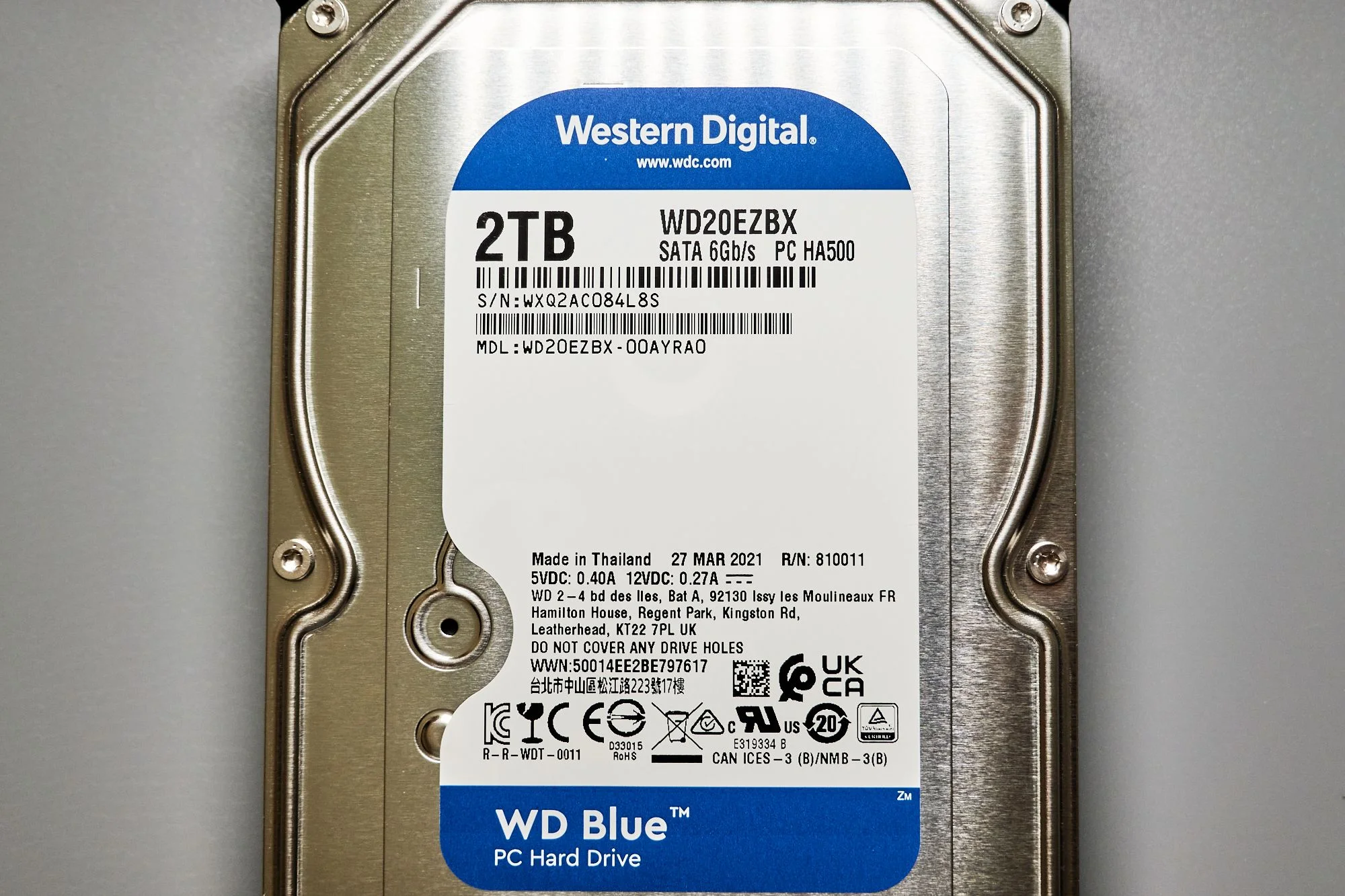 Жесткий диск WD SATA-III 2Tb WD20EZBX Desktop Blue (7200rpm) 256Mb 3.5"