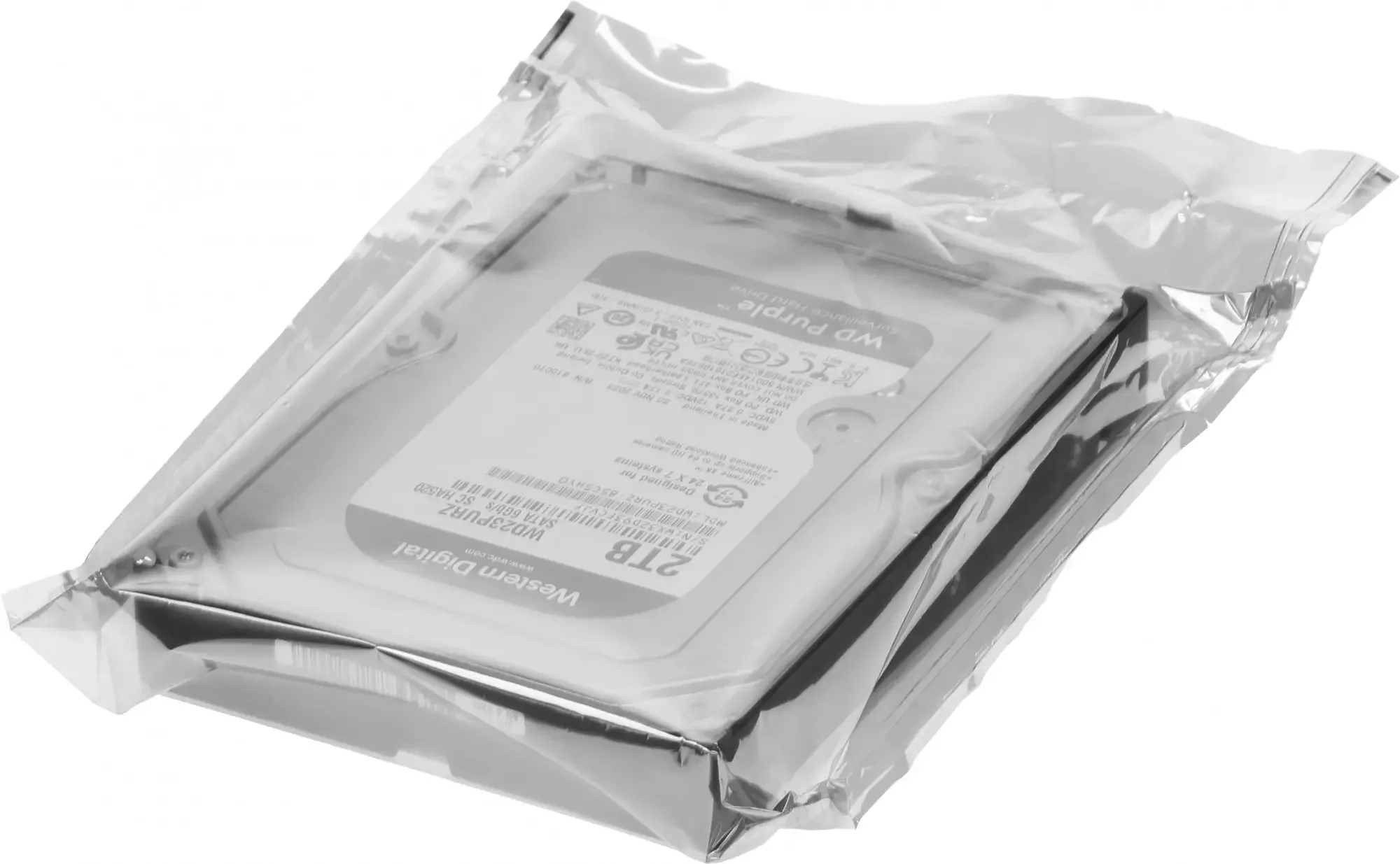 Жесткий диск WD SATA-III 2TB WD23PURZ Surveillance Purple (5400rpm) 64Mb 3.5"