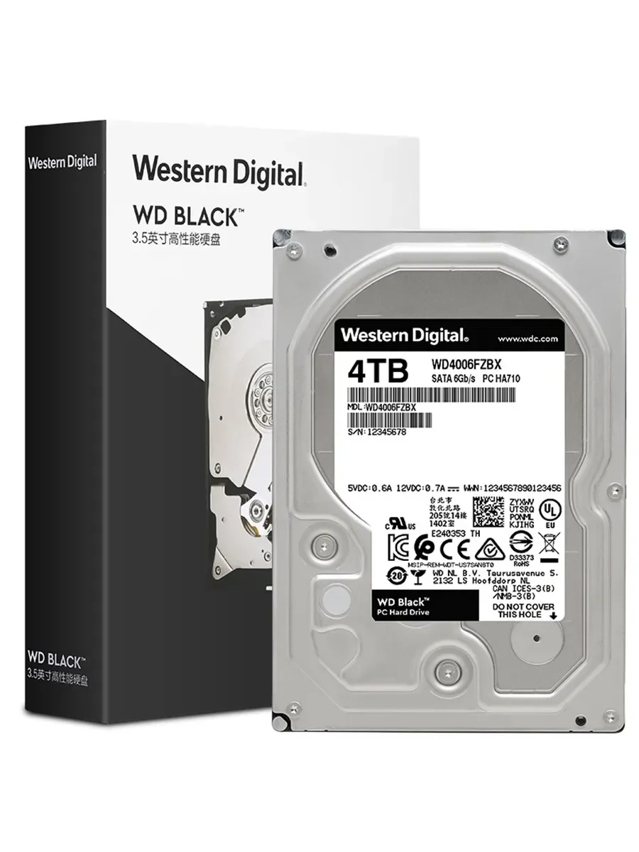 Жесткий диск WD SATA-III 4TB WD4006FZBX Desktop Black (7200rpm) 256Mb 3.5"
