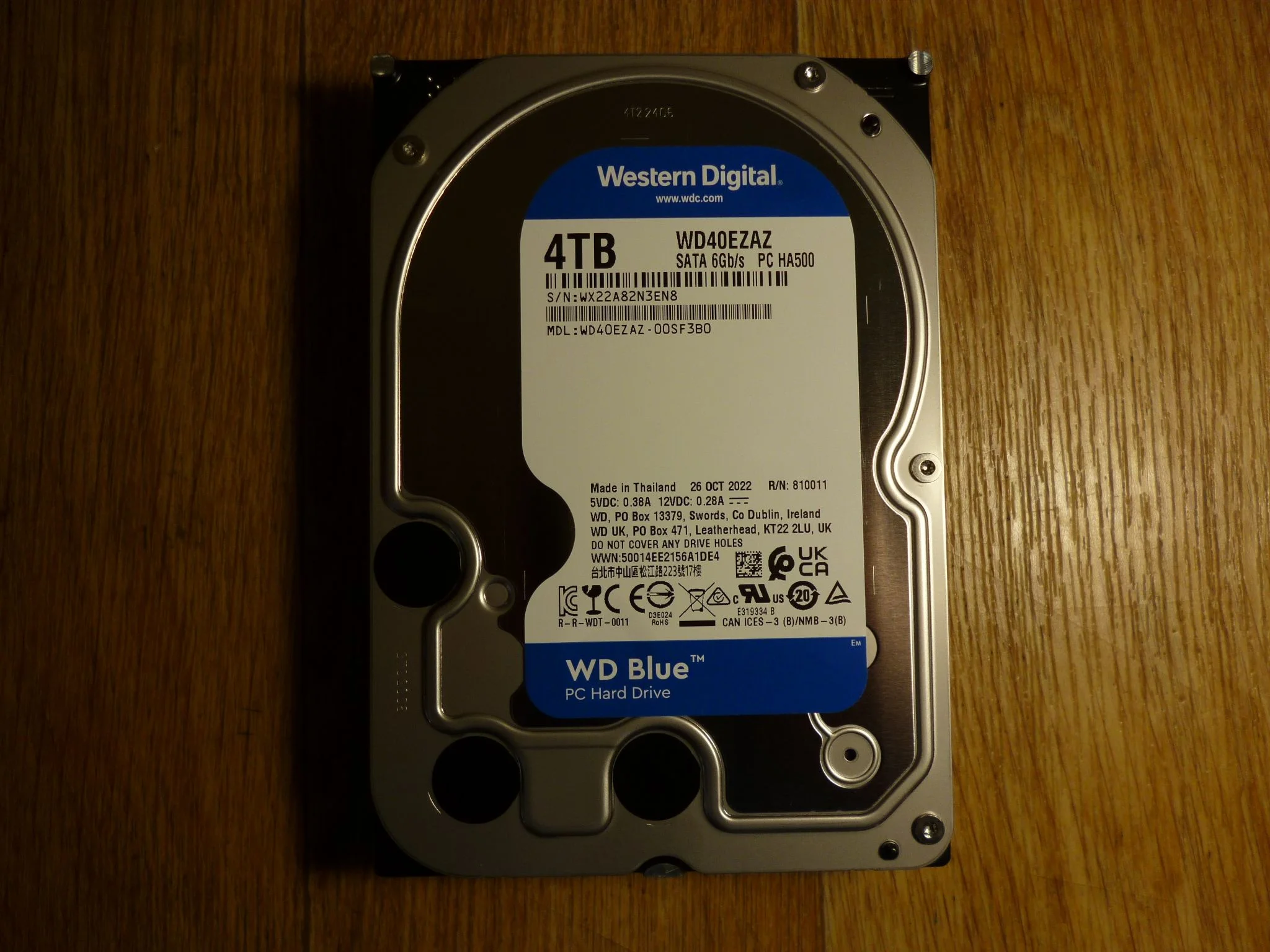 Жесткий диск WD SATA-III 4TB WD40EZAX Desktop Blue (5400rpm) 256Mb 3.5"