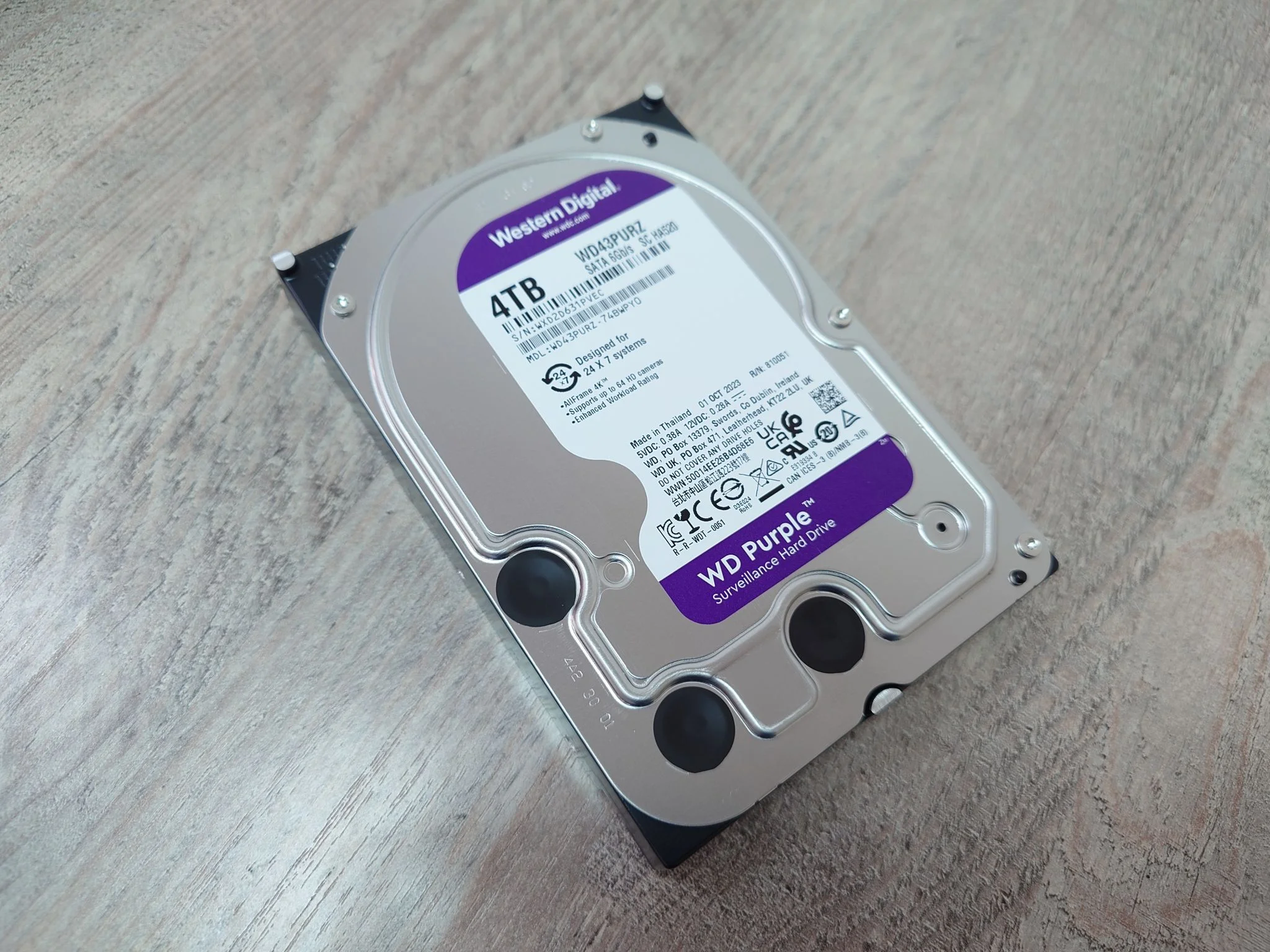 Жесткий диск WD SATA-III 4TB WD44PURZ Surveillance Purple (5400rpm) 128Mb 3.5"