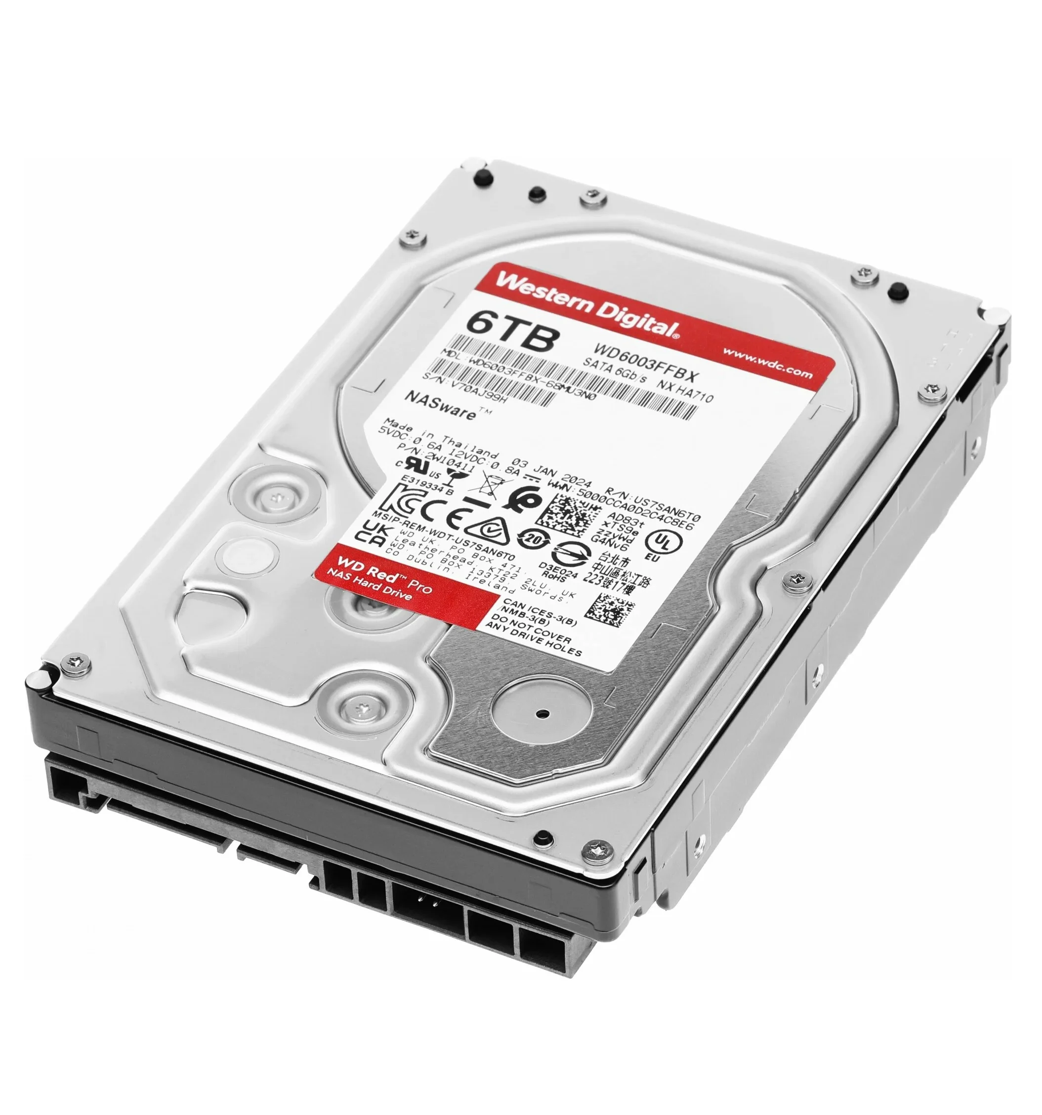 Жесткий диск WD SATA-III 6TB WD6005FFBX NAS Red Pro (7200rpm) 256Mb 3.5"