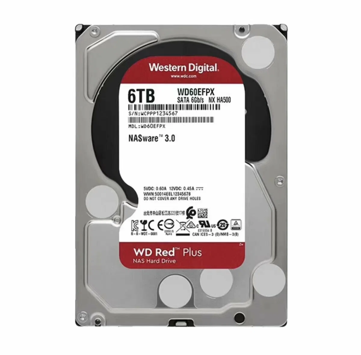 Жесткий диск WD SATA-III 6TB WD60EFPX NAS Red Plus (5400rpm) 256Mb 3.5"
