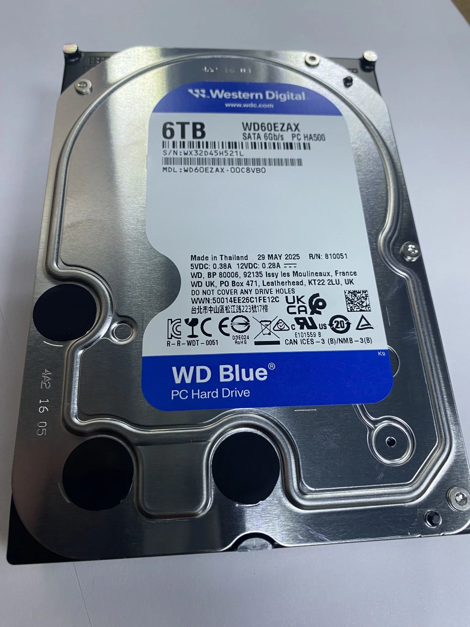 Жесткий диск WD SATA-III 6TB WD60EZAX Desktop Blue (5400rpm) 256Mb 3.5"