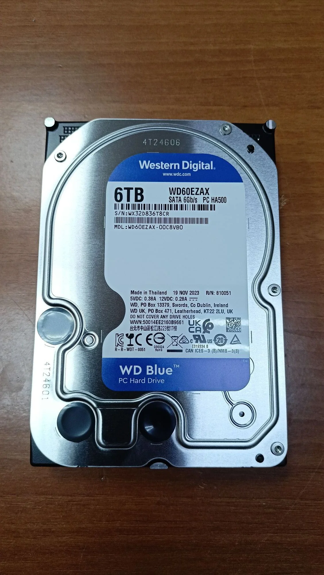 Жесткий диск WD SATA-III 6TB WD60EZAX Desktop Blue (5400rpm) 256Mb 3.5"