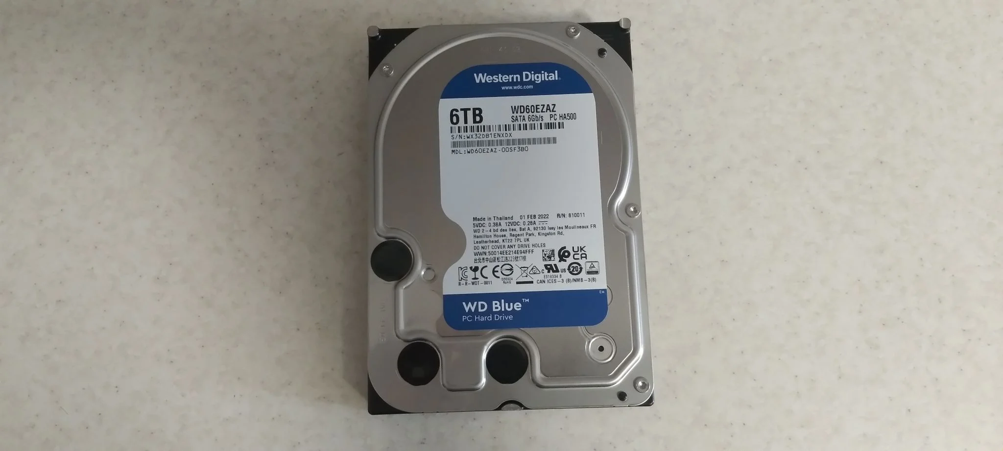 Жесткий диск WD SATA-III 6TB WD60EZAX Desktop Blue (5400rpm) 256Mb 3.5"