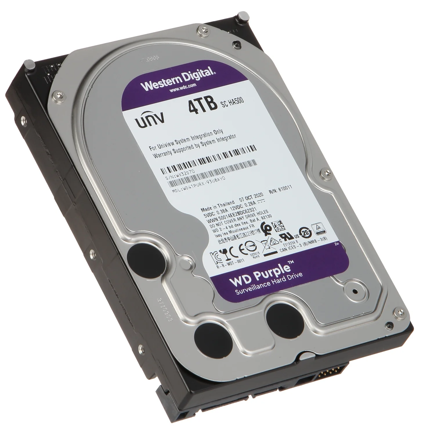 Жесткий диск WD SATA-III 6TB WD64PURZ Surveillance Purple (5400rpm) 256Mb 3.5"