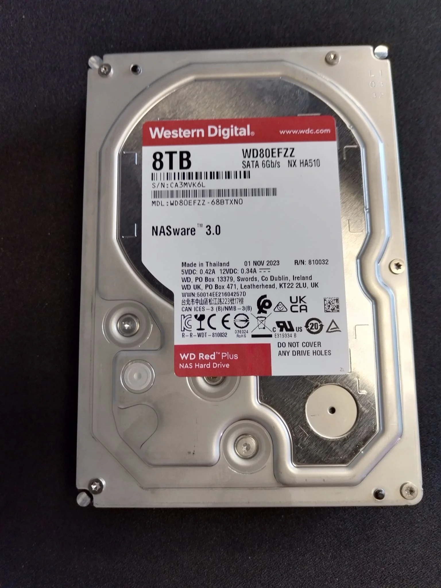 Жесткий диск WD SATA-III 8TB WD80EFPX NAS Red Plus (5640rpm) 256Mb 3.5"