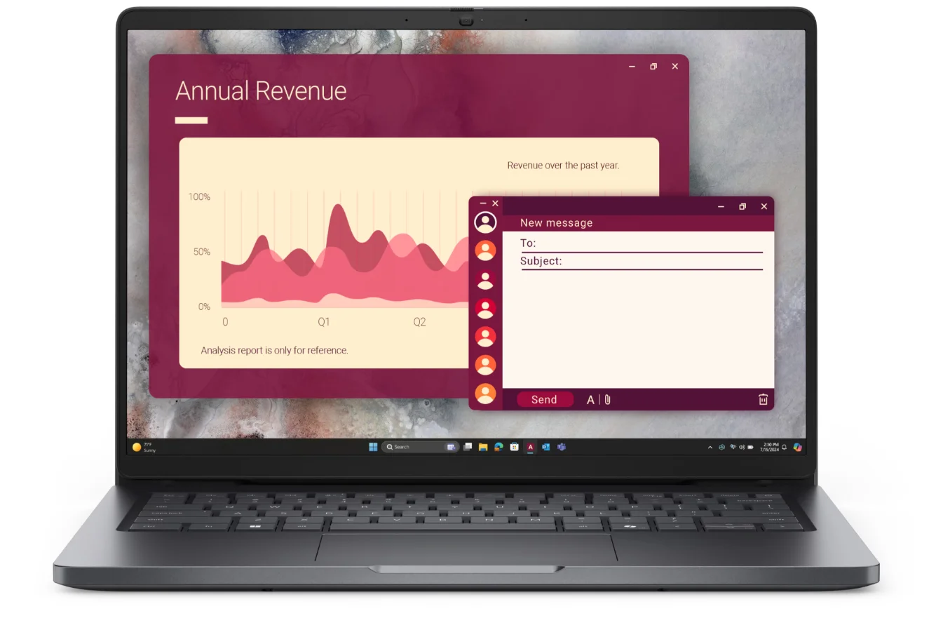 Ноутбук Dell Pro 14 Core 5 220U 16Gb SSD512Gb Intel Graphics 14" IPS FHD+ (1920x1200) Linux grey WiFi BT Cam (PRO14-5652)