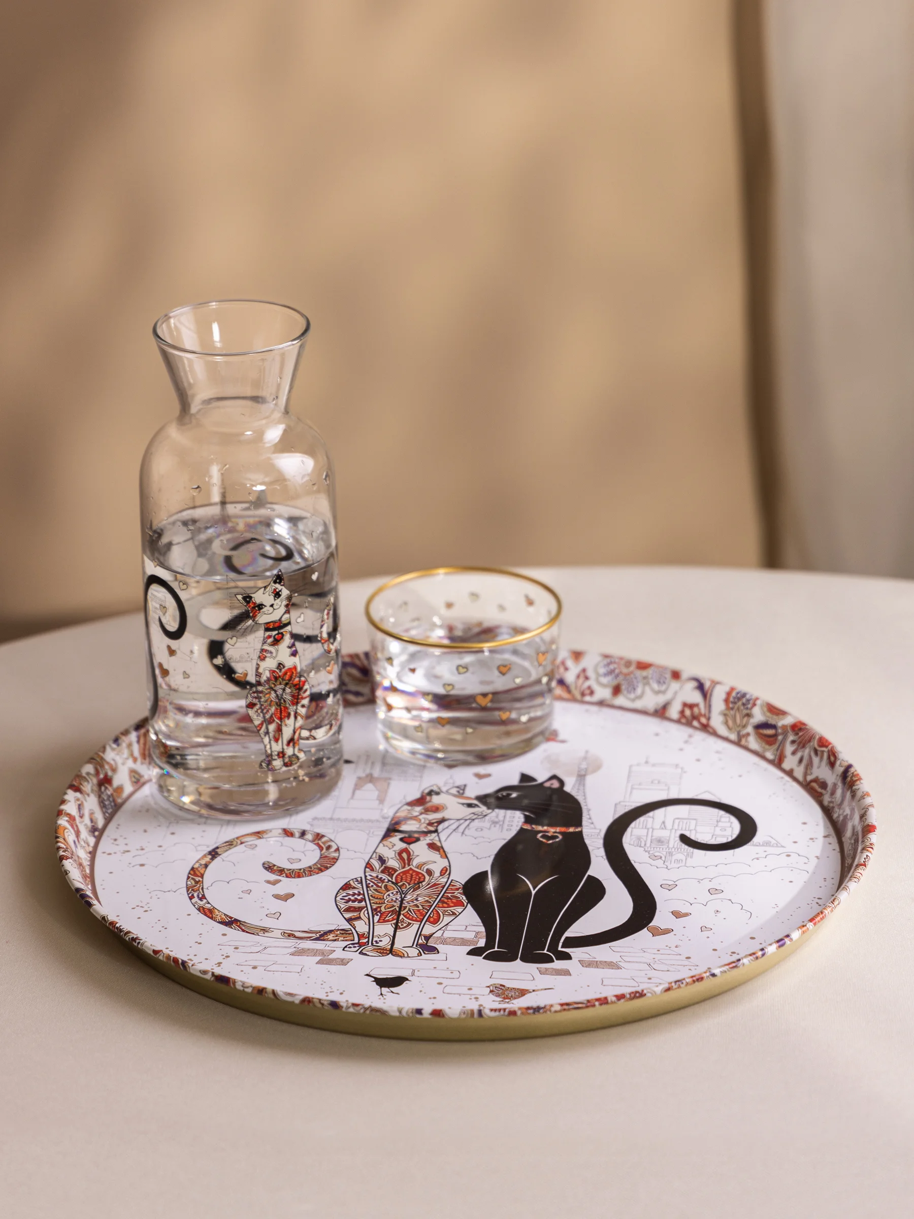 ARTI-M ПОДНОС СЕРВИРОВОЧНЫЙ AGNESS "ПАРИЖСКИЕ КОТЫ" 33*2,1 СМ