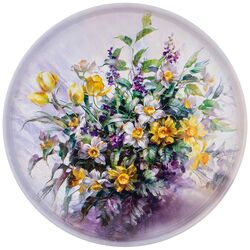 ARTI-M ПОДНОС СЕРВИРОВОЧНЫЙ AGNESS КОЛЛЕКЦИЯ "ПОЛЕВЫЕ ЦВЕТЫ" 33Х2,1 СМ