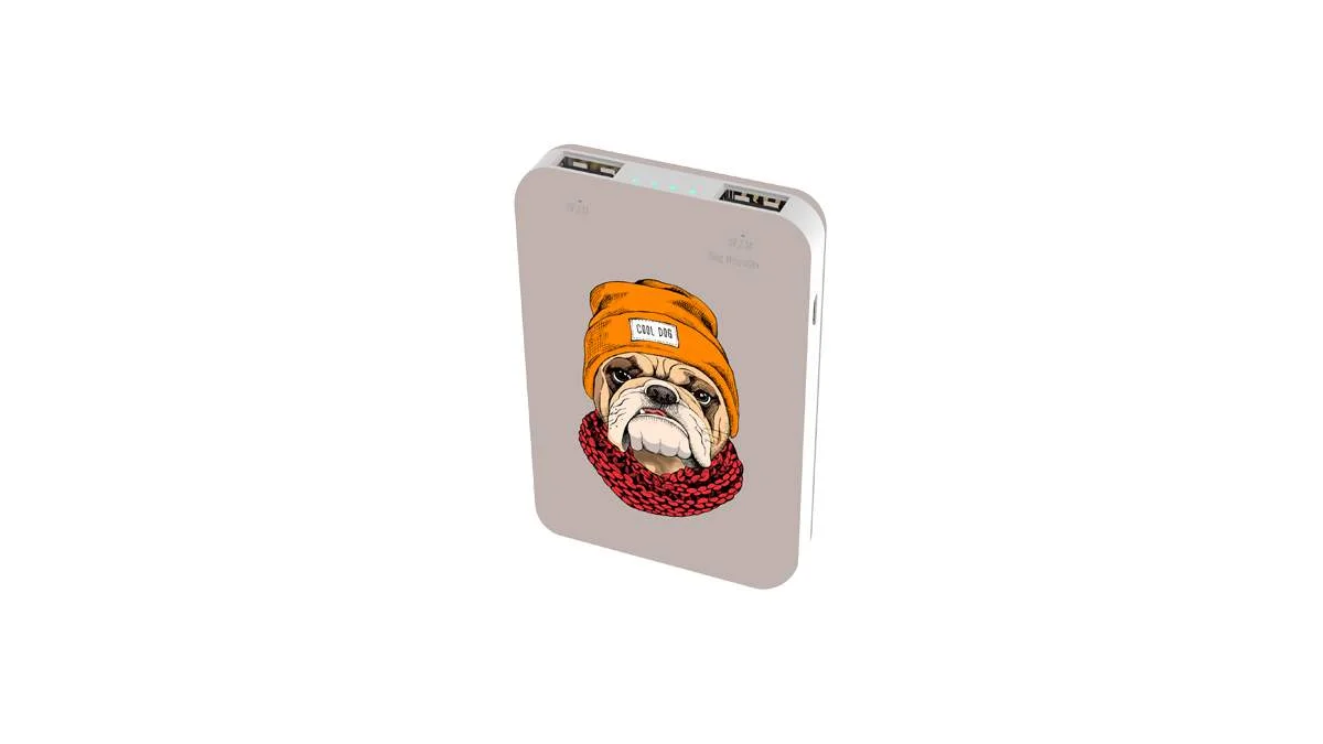 Внешний АКБ (Power bank) RITMIX RPB-10007 Bulldog (10000 мА, 2хUSB 2.1 А, софт-тач, принт Бульдог)