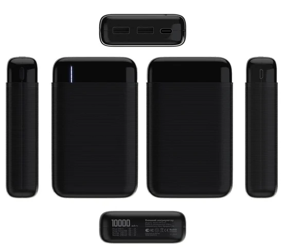Внешний аккумулятор Maxvi PB10-07 10000 мАч, 2A, 2хUSB/Type-C/MicroUSB