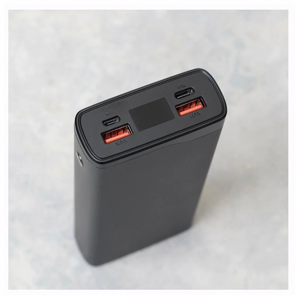 Внешний аккумулятор OLMIO QL-20, 20000mAh, 22.5W, QuickCharge3.0/PowerDelivery, LCD, серый