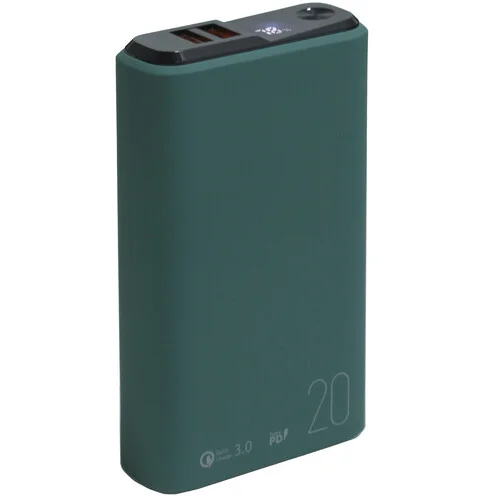 Внешний аккумулятор OLMIO QS-20, 20000mAh, 22.5W QuickCharge3.0/PowerDelivery, LCD, темно-серый