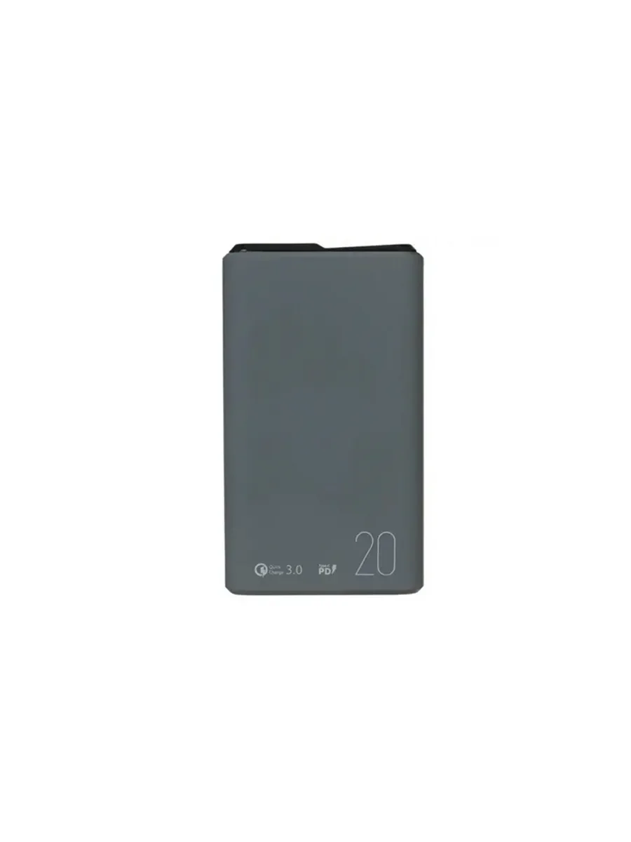 Внешний аккумулятор OLMIO QS-20, 20000mAh, 22.5W QuickCharge3.0/PowerDelivery, LCD, темно-серый