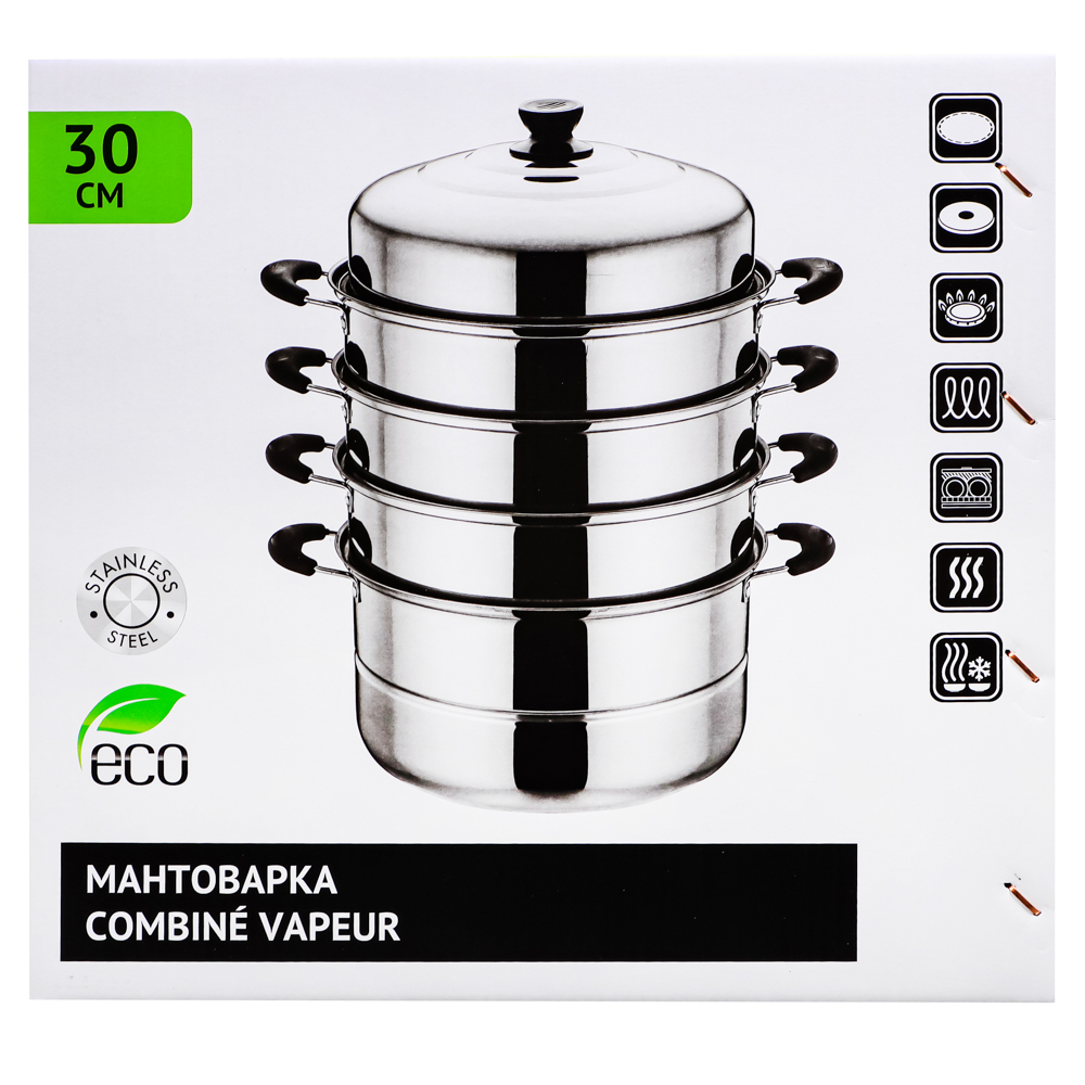 VETTA Мантоварка, 30см, нержавеющая сталь, 4 яруса