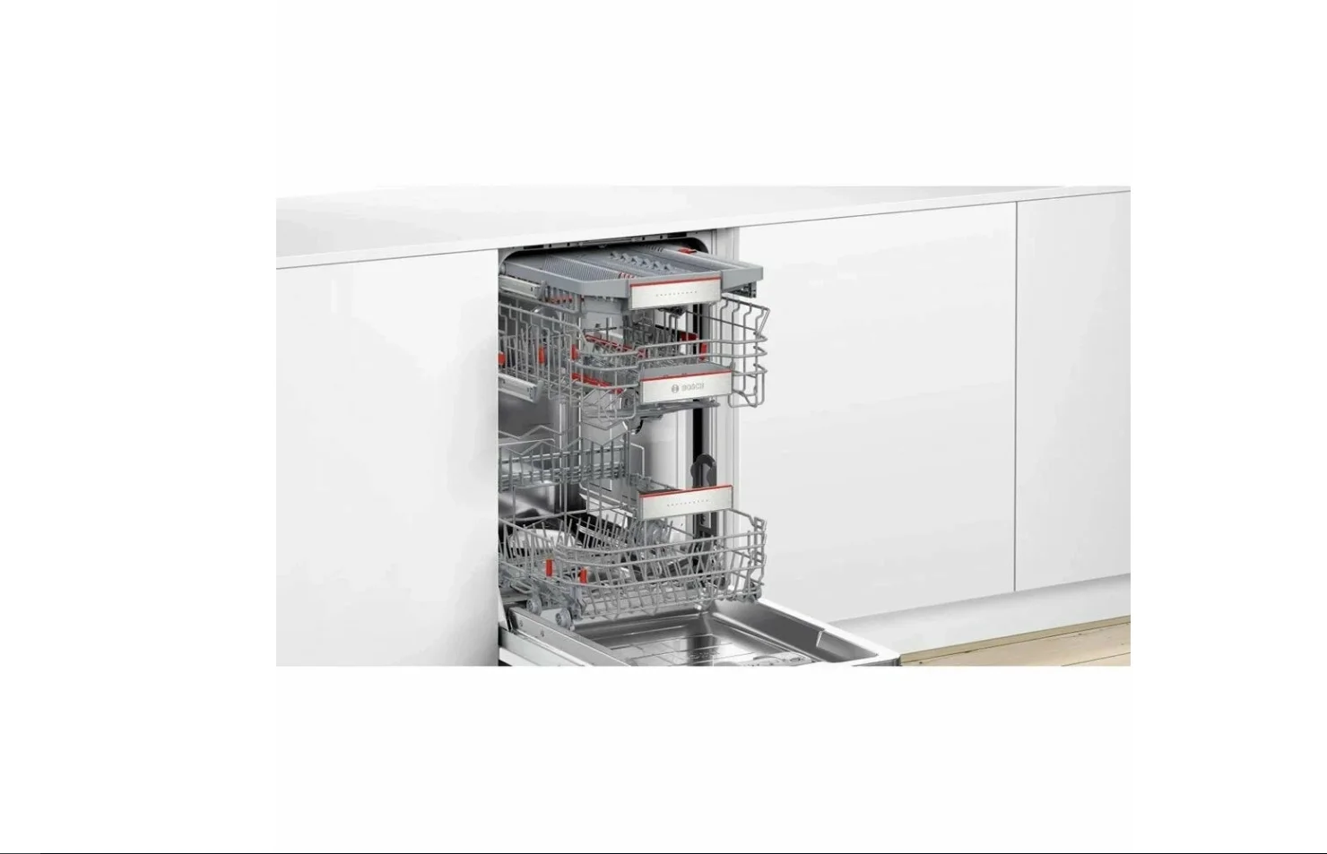 Встраиваемая посудомоечная машина Bosch SPV4EMX10E, серебристый, 44.8 см, 10 компл., 44 дБ, класс C
