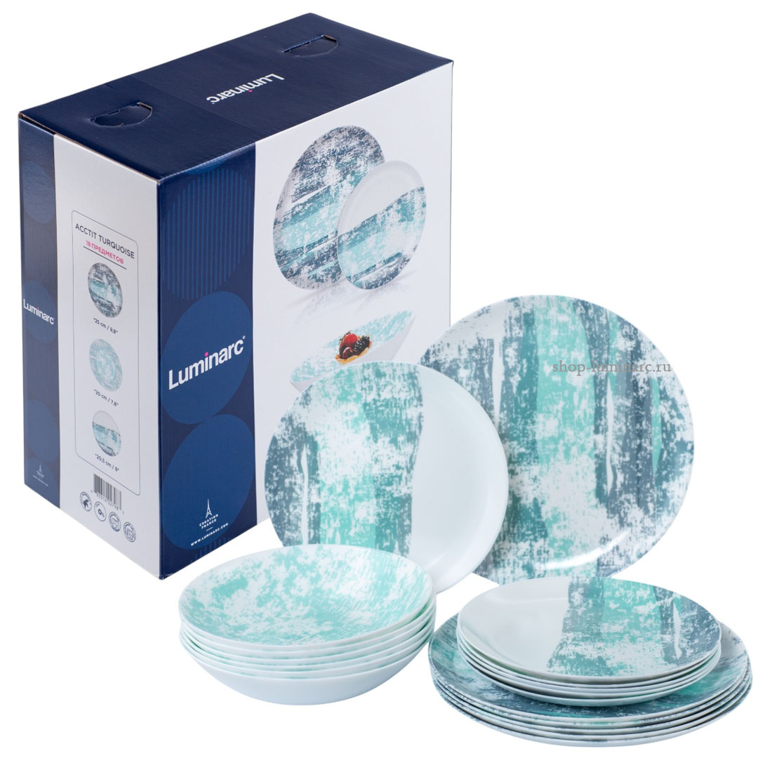 Столовый набор DIWALI ACCTIT TURQUOISE 18 предметов