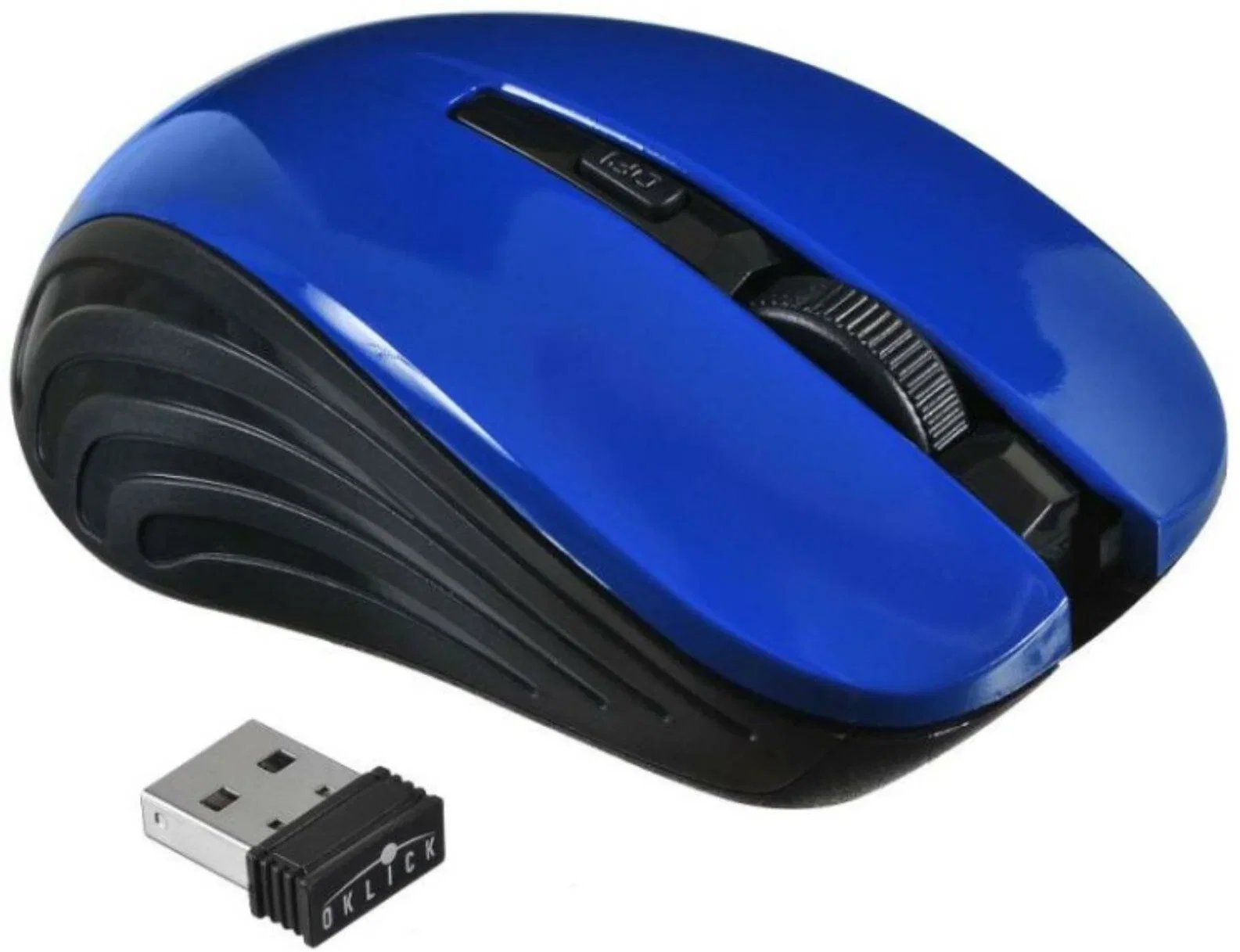 Мышь беспроводная Oklick 545MW черный/синий, 1600 dpi, радиоканал, USB, кнопки - 4
