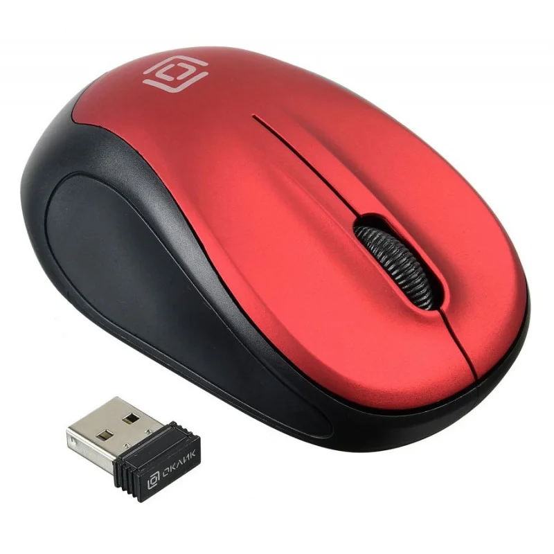 Мышь беспроводная Oklick 665MW черный/красный, 1000 dpi, радиоканал, USB, кнопки - 3