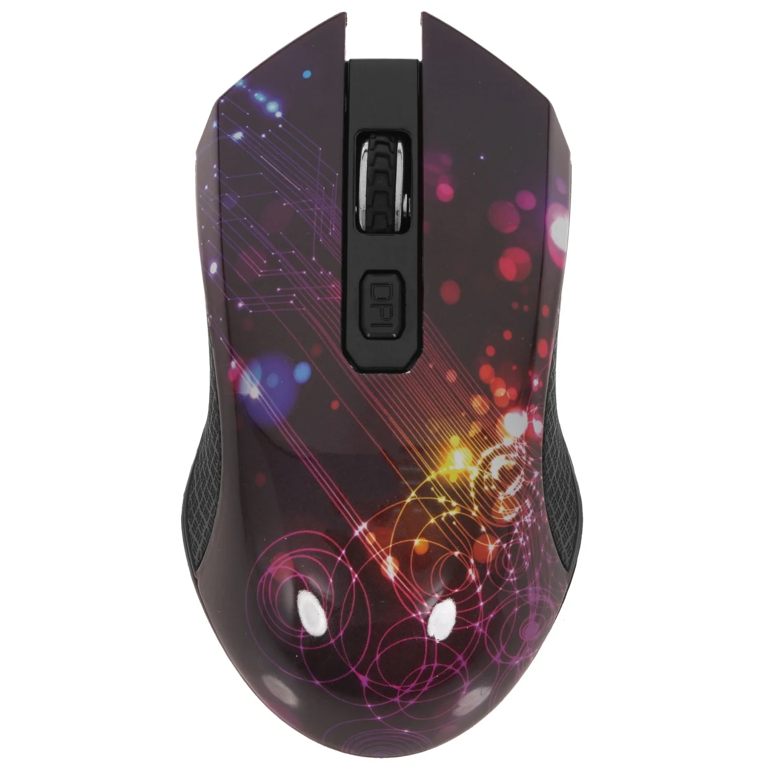 Мышь беспроводная Qumo Fractal M25 черный, 1600 dpi, радиоканал, USB, кнопки - 4