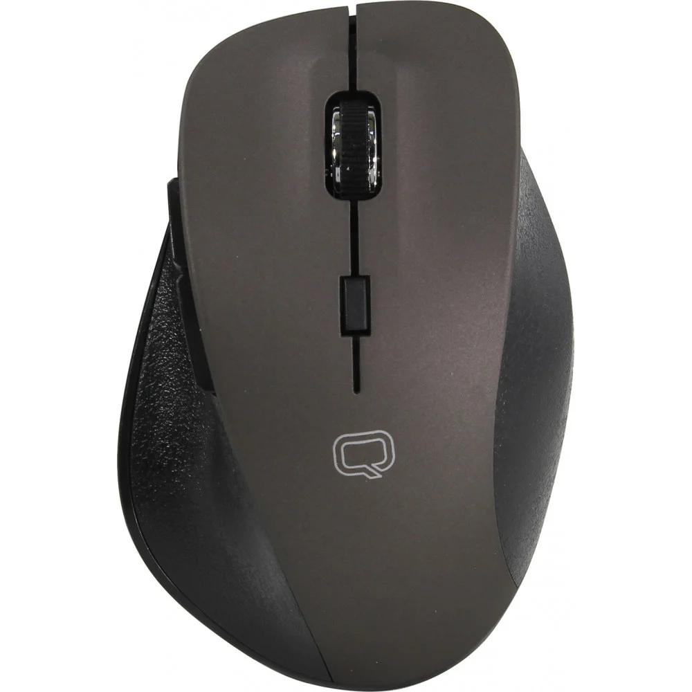 Мышь беспроводная Qumo Office Elite M55 коричневый, 2400 dpi, радиоканал, USB, кнопки - 6