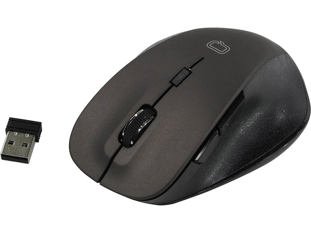 Мышь беспроводная Qumo Office Elite M55 коричневый, 2400 dpi, радиоканал, USB, кнопки - 6