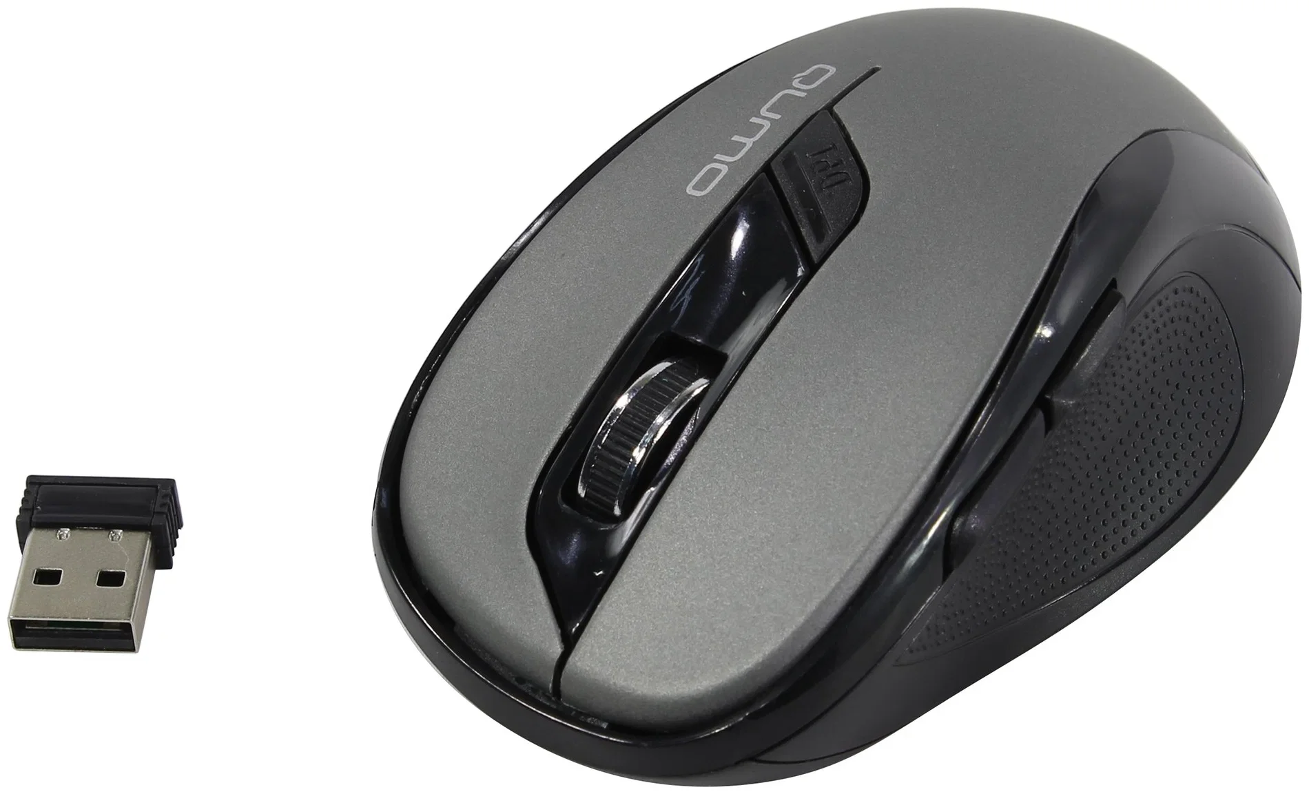 Мышь беспроводная Qumo Office Line M63 серый, 1600 dpi, радиоканал, USB, кнопки - 6