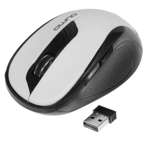 Мышь беспроводная Qumo Office Line M79 белый, 1600 dpi, радиоканал, USB, кнопки - 6