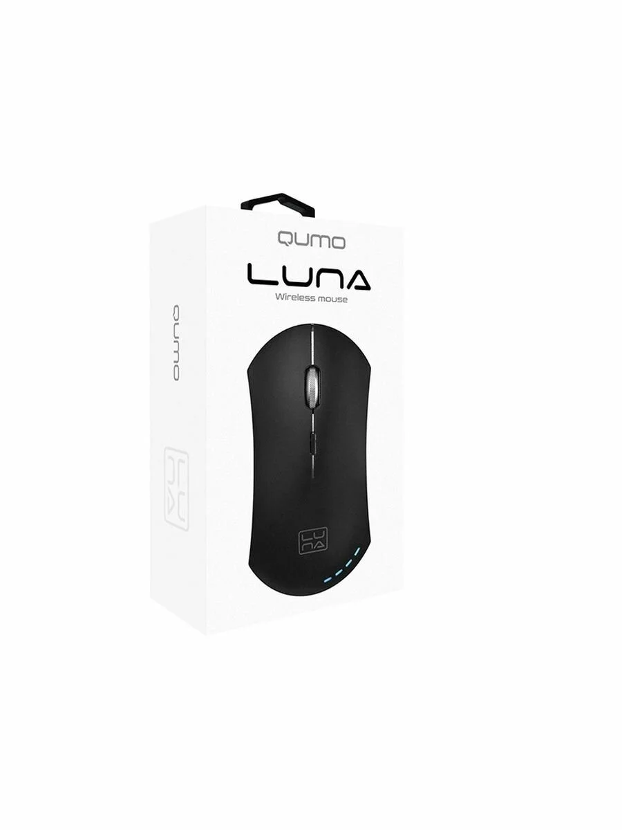 Мышь беспроводная Qumo Office Luna M74 черный, 1600 dpi, радиоканал, USB, кнопки - 6