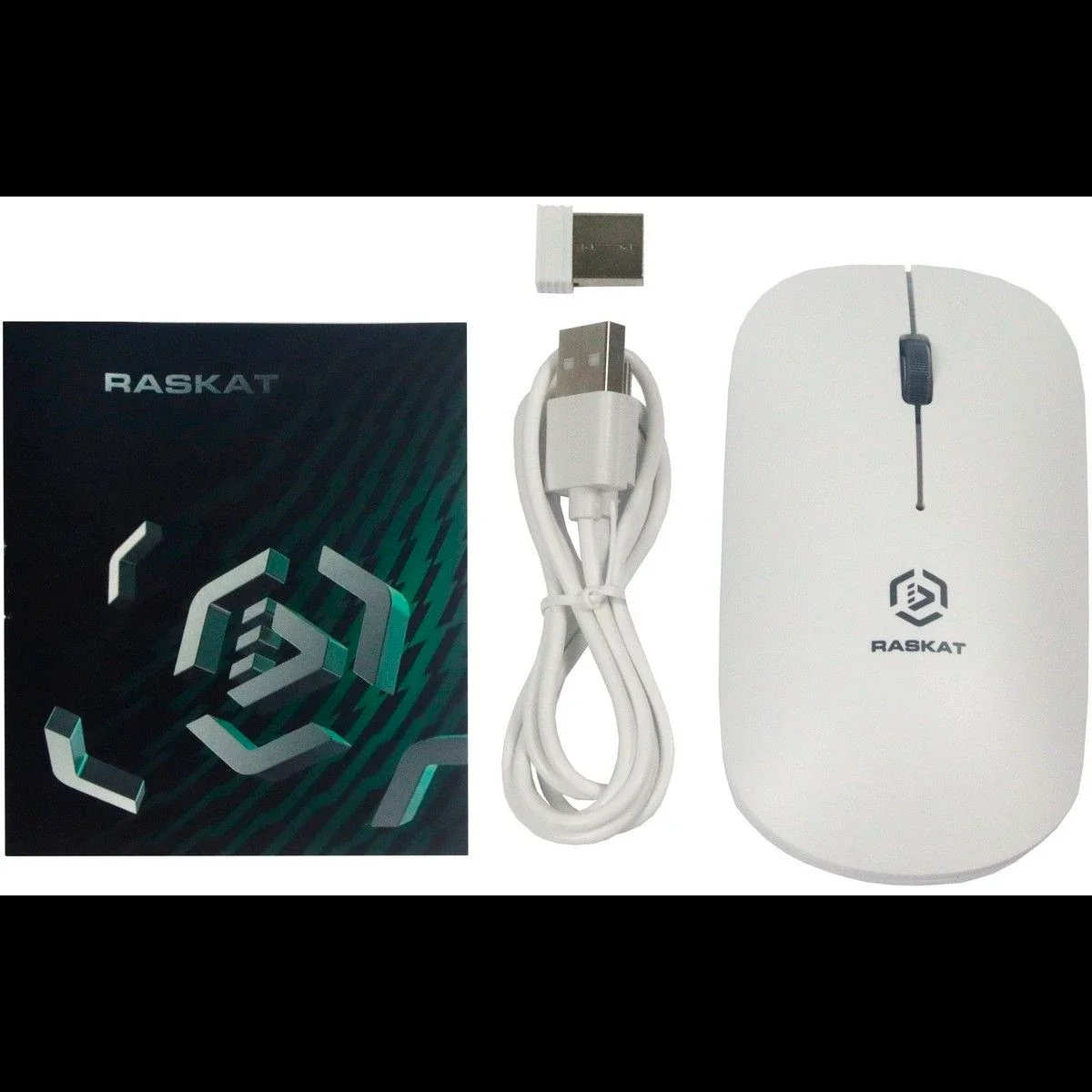 Мышь беспроводная Raskat M003WR белый, 2400 dpi, радиоканал, Bluetooth, USB, кнопки - 3