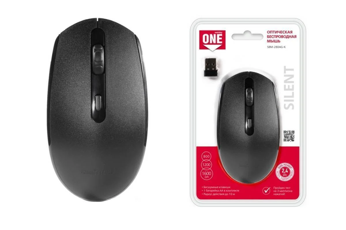 Мышь беспроводная Smartbuy ONE 280AG черная (SBM-280AG-K)