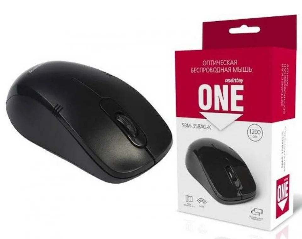 Мышь беспроводная Smartbuy ONE 358AG-K черная SBM-358AG-K