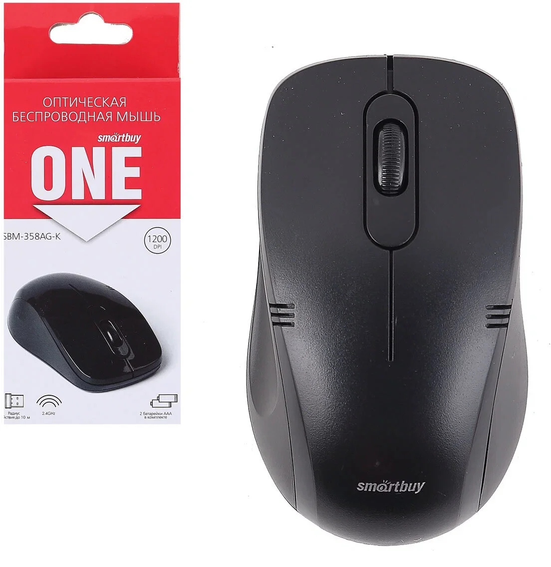 Мышь беспроводная Smartbuy ONE 358AG-K черная SBM-358AG-K