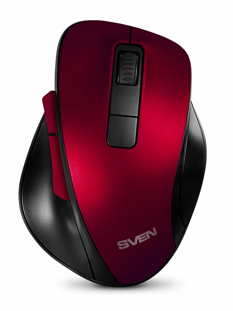 Мышь беспроводная SVEN RX-525SW красная (бесшумн. кл., 5+1кл. 600-1400DPI, Soft-touch, блист.)