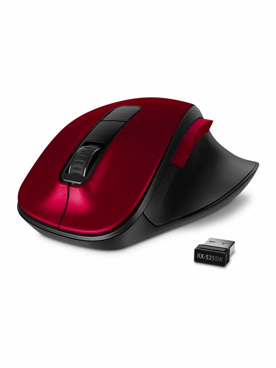Мышь беспроводная SVEN RX-525SW красная (бесшумн. кл., 5+1кл. 600-1400DPI, Soft-touch, блист.)
