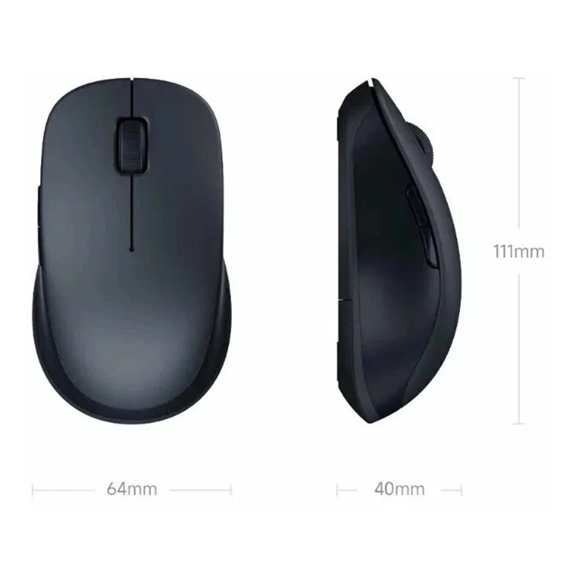 Мышь беспроводная Xiaomi Wireless Mouse Comfort Edition черный, 1200 dpi, радиоканал, USB, кнопки - 3