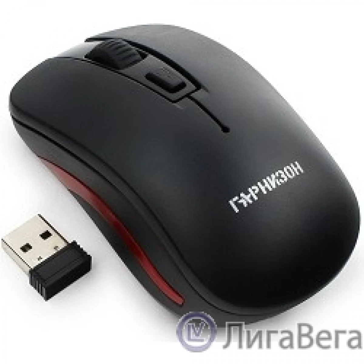 Мышь беспроводная Гарнизон GMW-420 черный, 1600 dpi, радиоканал, USB, кнопки - 4
