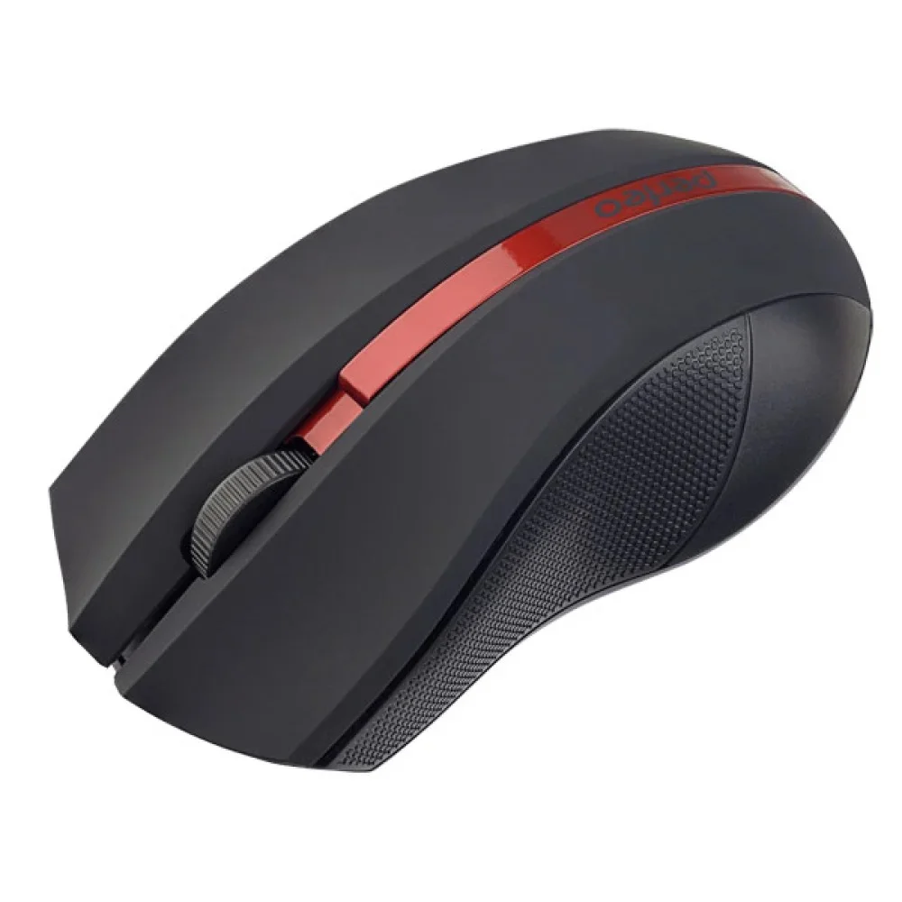 Мышь беспроводная оптическая Perfeo "VERTEX", 3 кн, DPI 1000, USB, черный/красный PF_A4779