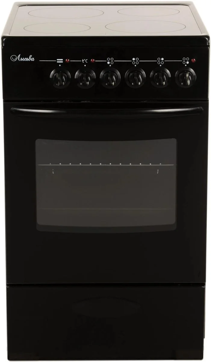 Плита электрическая Лысьва EF4002MK00 черный, конфорок 4, духовка 57 л, 50 см x 84 см x 60 см (без крышки)