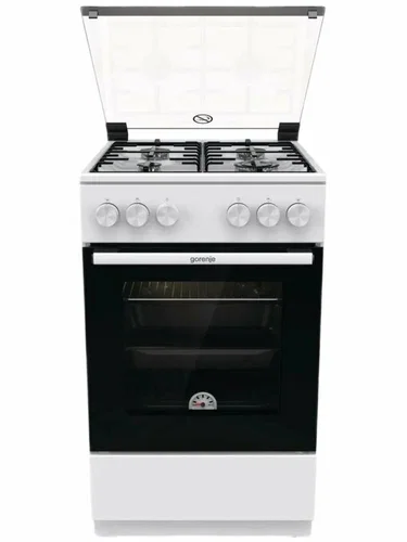 Плита газовая Gorenje GG5A10WH белый, конфорок 4 газовых, духовка 70 л, 50 см x 85 см x 59.4 см
