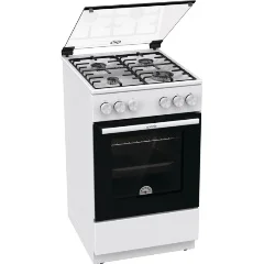Плита газовая Gorenje GG5A10WH белый, конфорок 4 газовых, духовка 70 л, 50 см x 85 см x 59.4 см