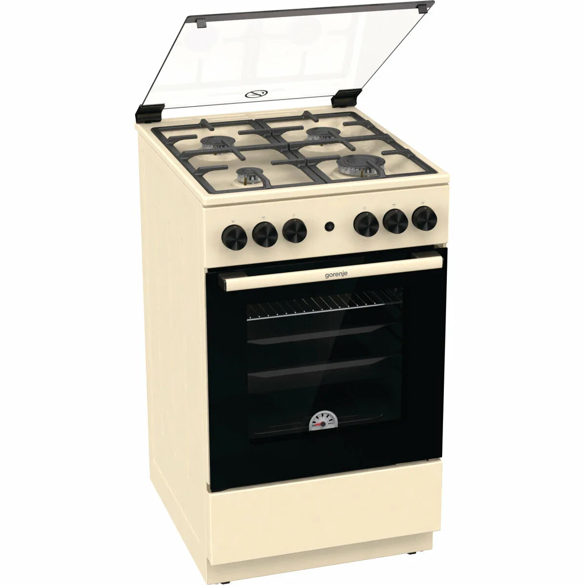 Плита газовая Gorenje GG5A21BEF бежевый, конфорок 4 газовых, духовка 70 л, 50 см x 85 см x 59.4 см