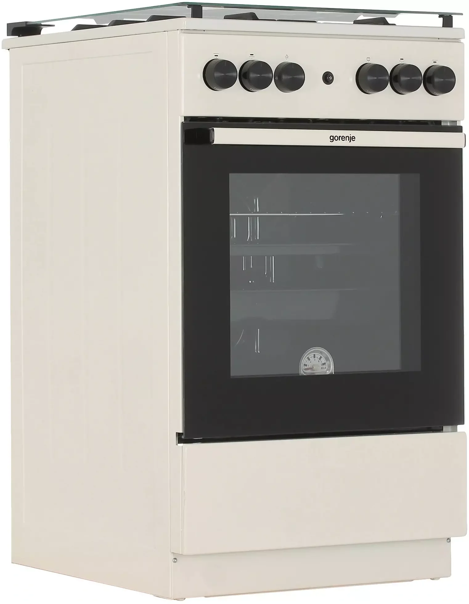 Плита газовая Gorenje GG5A21BEF бежевый, конфорок 4 газовых, духовка 70 л, 50 см x 85 см x 59.4 см