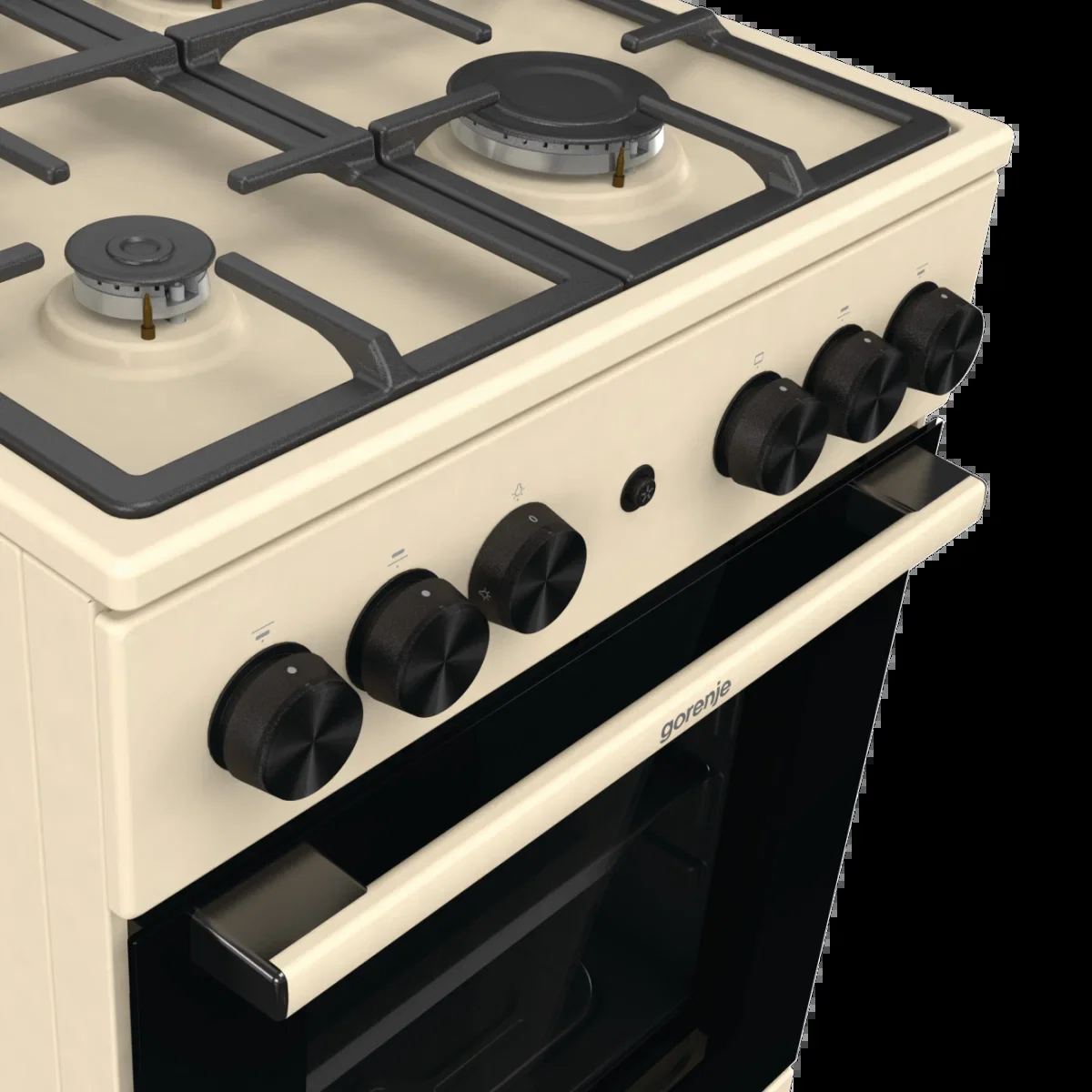 Плита газовая Gorenje GG5A21BEF бежевый, конфорок 4 газовых, духовка 70 л, 50 см x 85 см x 59.4 см